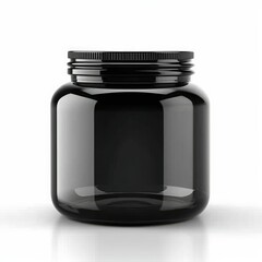 Black Jar mock-up on white background 3D style ,Gloss colour