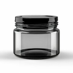 Black Jar mock-up on white background 3D style ,Gloss colour