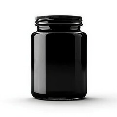 Black Jar mock-up on white background 3D style ,Gloss colour