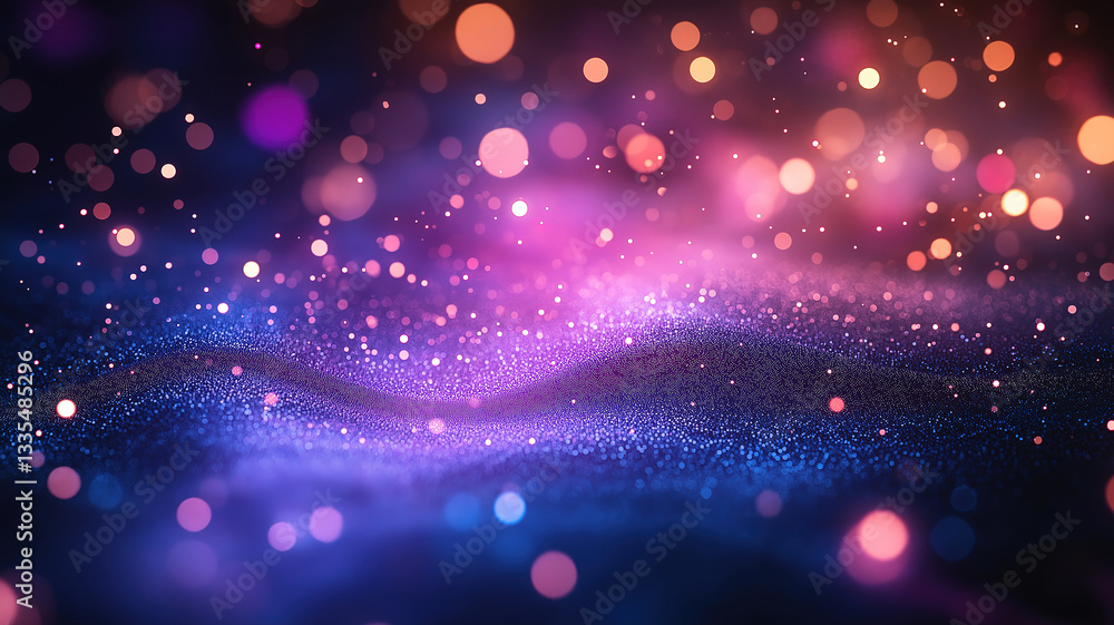 Aufkleber soft grainy texture over dark blue purple gradient creating a glowing and captivating visual effect
