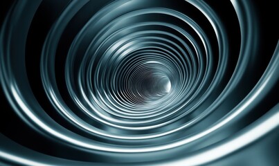 Fototapeta premium Abstract metallic tunnel with light at end, for digital backgrounds