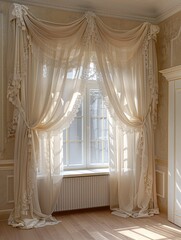curtain decoration wallpaper with modern and classic concept with home room background Generate AI