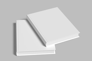 Blank softcover book mockups. Vector illustration isolated on white background. It can be used for promo, catalogs, brochures, magazines, design book 3d mockup