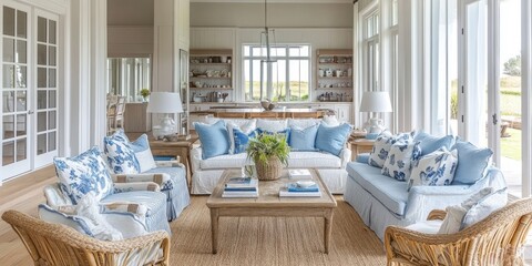 An Elegant Living Room with Natural Light and Comfortable Furniture