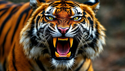 Naklejka premium angry tiger animal savage