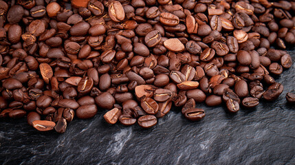 Naklejka premium Rich and Aromatic Roasted Coffee Beans in a Full-Frame View