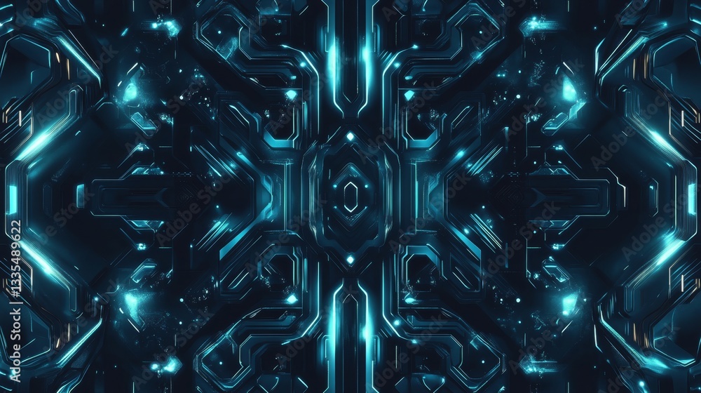 Poster creating a futuristic seamless pattern design digital studio graphic art virtual environment close-u