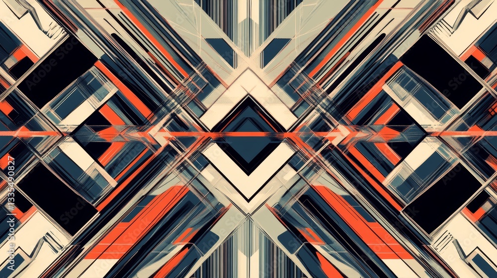 Poster futuristic line pattern design digital studio graphic art virtual environment aerial view sharp angl