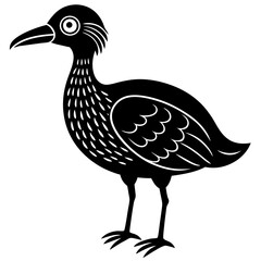 Elephant bird silhouette vector illustration