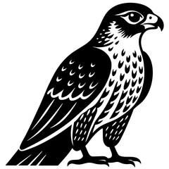 Forsaken falcon silhouette vector illustration