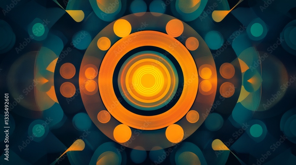 Poster creating intricate geometric patterns abstract art studio digital artwork virtual environment close-
