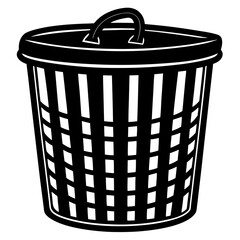 Laundry hamper silhouette vector illustration 