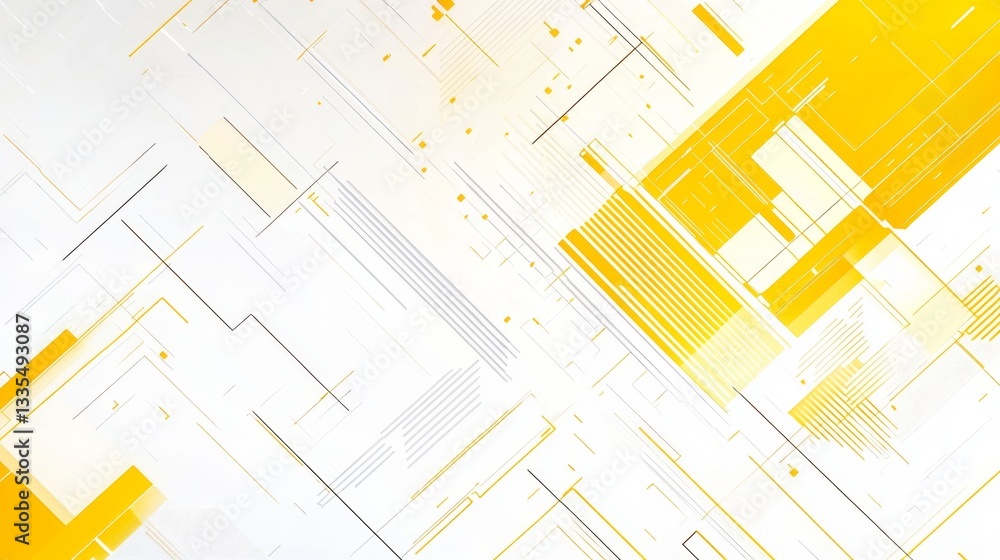 Aufkleber creating geometric yellow and white tech patterns digital workspace graphic design modern environmen