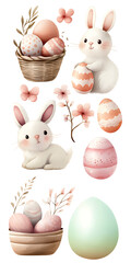 easter eggs and bunny