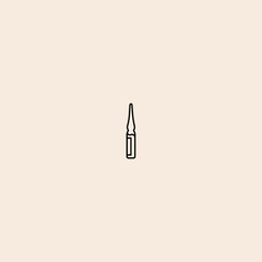 Ampoule icon flat vector design. 