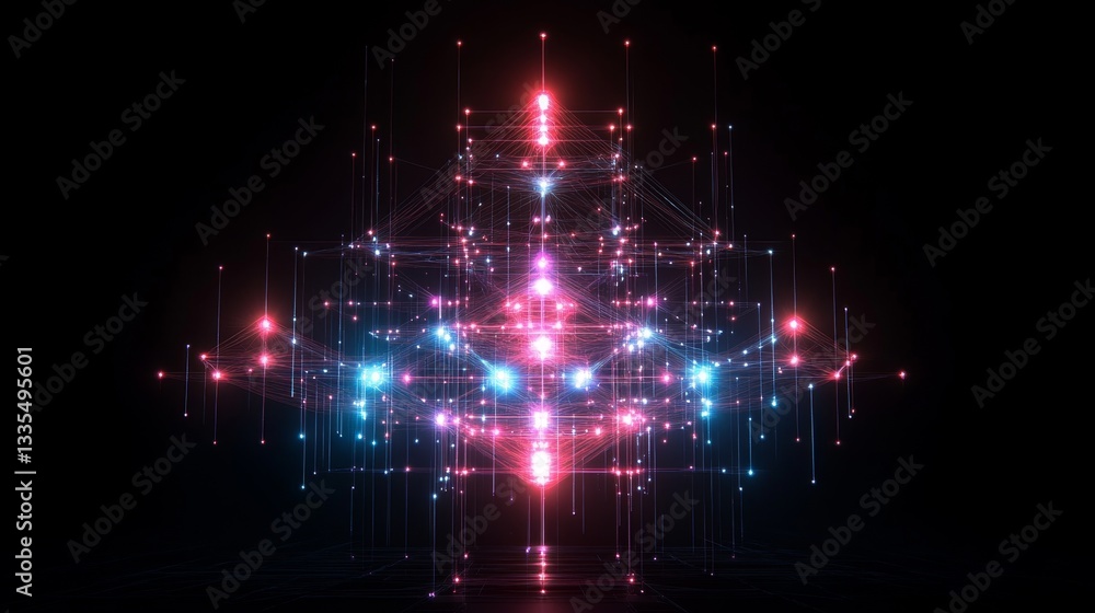 Poster creating a gigapixel digital structure virtual space art installation futuristic environment aesthet