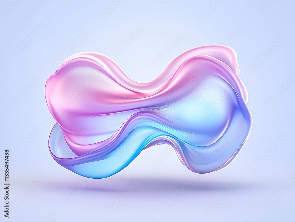 Poster abstract fluid shapes in soft pastel colors create a serene background effect