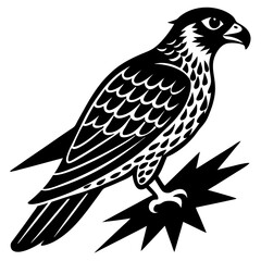 Storm falcon  silhouette vector illustration 