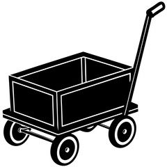  Utility cart silhouette vector illustration 