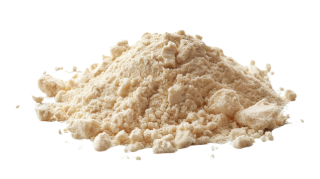 Pile of soy flour on transparent background