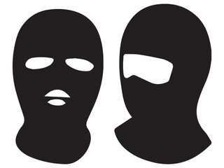 Balaclava masks of criminals, bandits and mafia