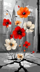Concrete Jungle in Bloom, Blooming flowers