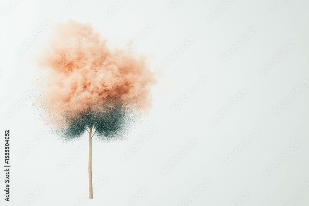 Aufkleber artistic representation of a tree with colorful smoke, showcasing creativity and imagination, ideal 
