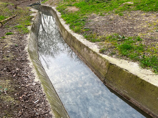 Small waterway at public park.