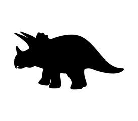 Cute triceratops silhouette vector flat illustration design. © Techzaka
