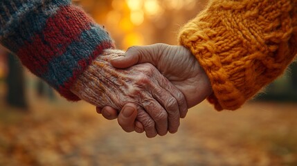 Elderly hands holding
