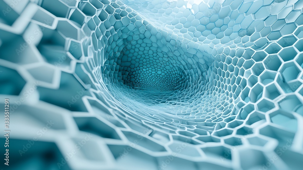 Poster abstract blue hexagon pattern background digital art modern design futuristic technology network str
