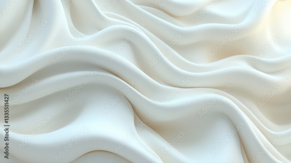 Poster soft white fabric drape with subtle texture and gentle waves