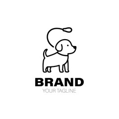 Dog Walking Logo. Dog Walking Logo Design. Dog Walking Logo Brand. Dog Walking Logo Vector Design Isolated on White Background