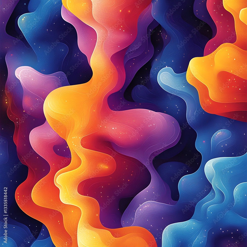 Poster bright and bold leaf pattern with intricate abstract design