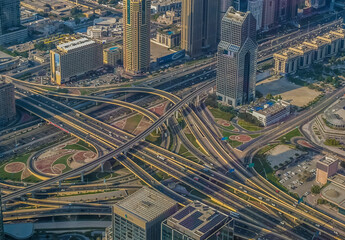 Dubai city aerial view taken from Burj Khalifa