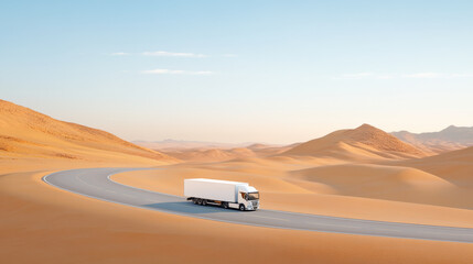 A large truck driving on the road