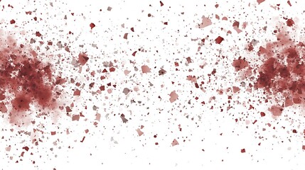 Abstract red and brown splatters on white background.