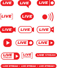 vector set of red stamps