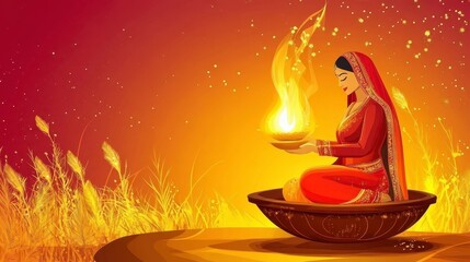 Spiritual Woman with Flame