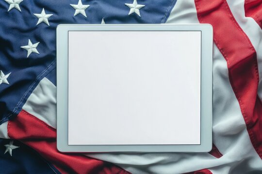 Premium Quality Image of Usa Independence Day Concept with Tablet - Powered by Adobe