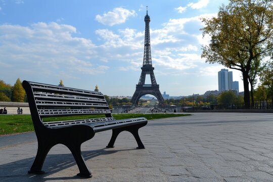 Stunning paris cityscape featuring the eiffel tower against a beautiful sky and iconic architecture