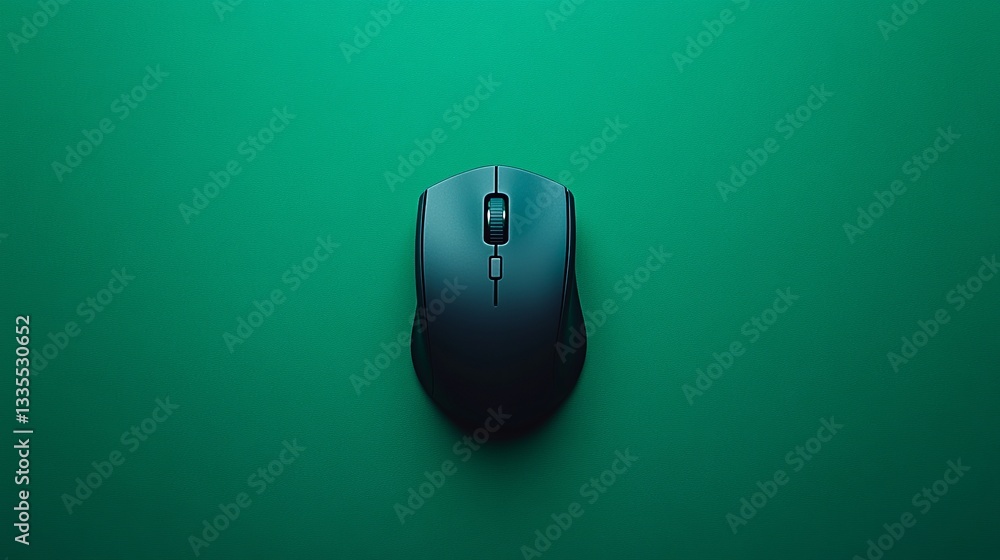 Aufkleber modern wireless computer mouse green background minimalist design technology device digital gadget e