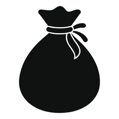  Black money bag silhouette vector on white background