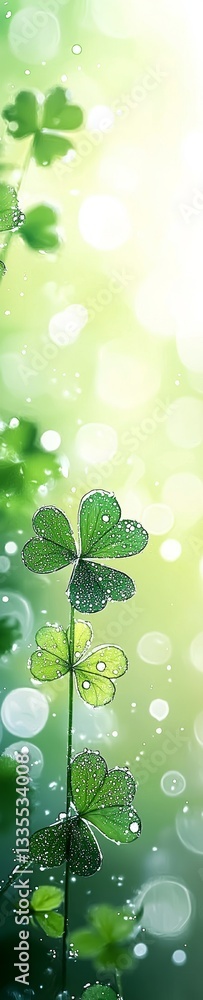 Wall mural an abstract background with green shamrocks for st patrick's day and springtime.