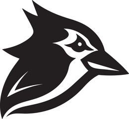 Blue jay head bird silhouette vector art illustration