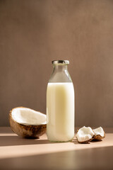Fresh coconut milk, plant based vegan alternative milk