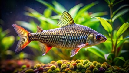 Vintage Style Photo of a Strikingly Colored Fish, Denison Barb