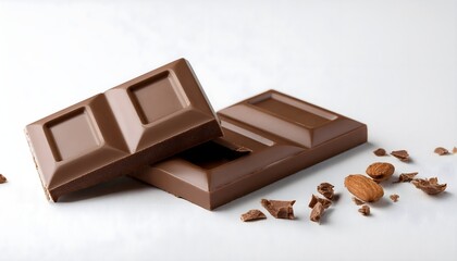  Chocolate bar mockup on white background.