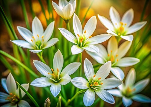 Vintage Style Photo of Delicate Zephyranthes minuta Rain Lily