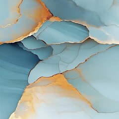 Abstract teal gold marble texture design, background, art print